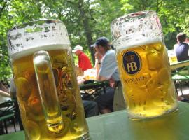 Taste strong German beer with creamy foam