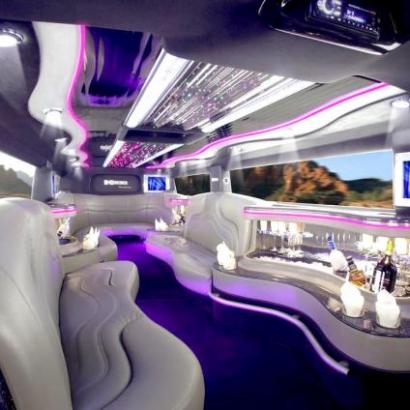 Luxurious interior of Hummer limousine